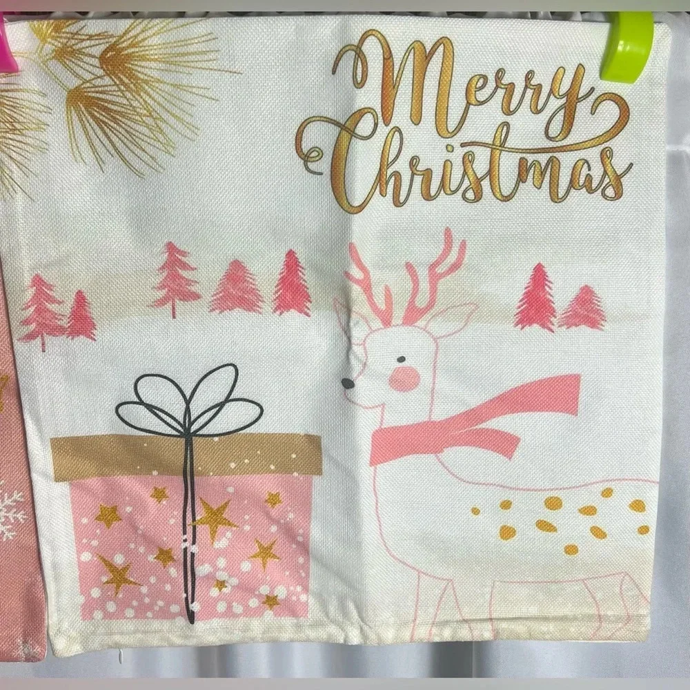 6 Pack Christmas Pillow Covers 18 x 18 Inch Brand New Washable Canvas Zipper